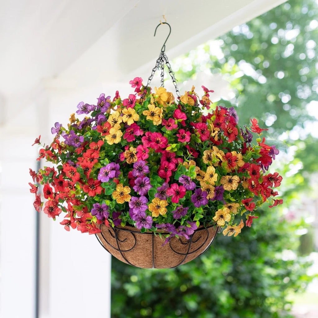 🔥Artificial Hanging Flower Basket🌸No Watering, No Wilting💧Everlasting Beauty for Your Home
