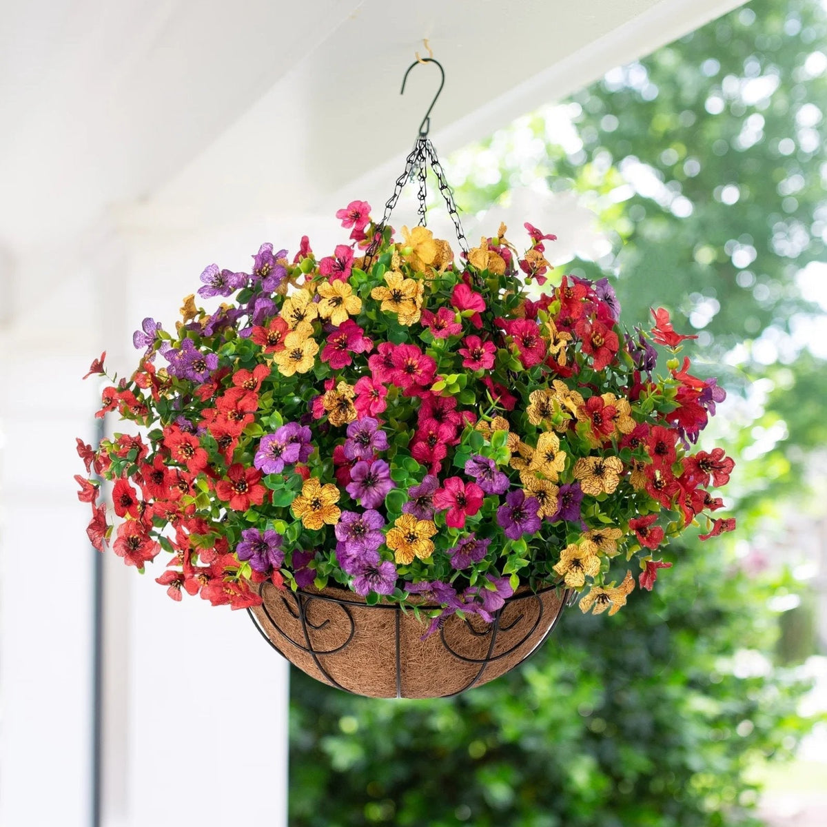 🔥Artificial Hanging Flower Basket🌸No Watering, No Wilting💧Everlasting Beauty for Your Home