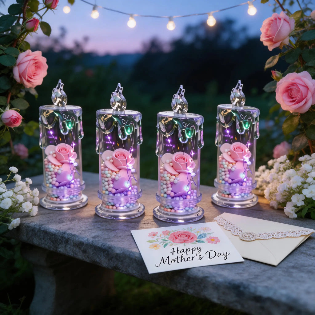 🌹Mother's dat 49%OFF✨ Set of Four Realistic Rose Candle Lights