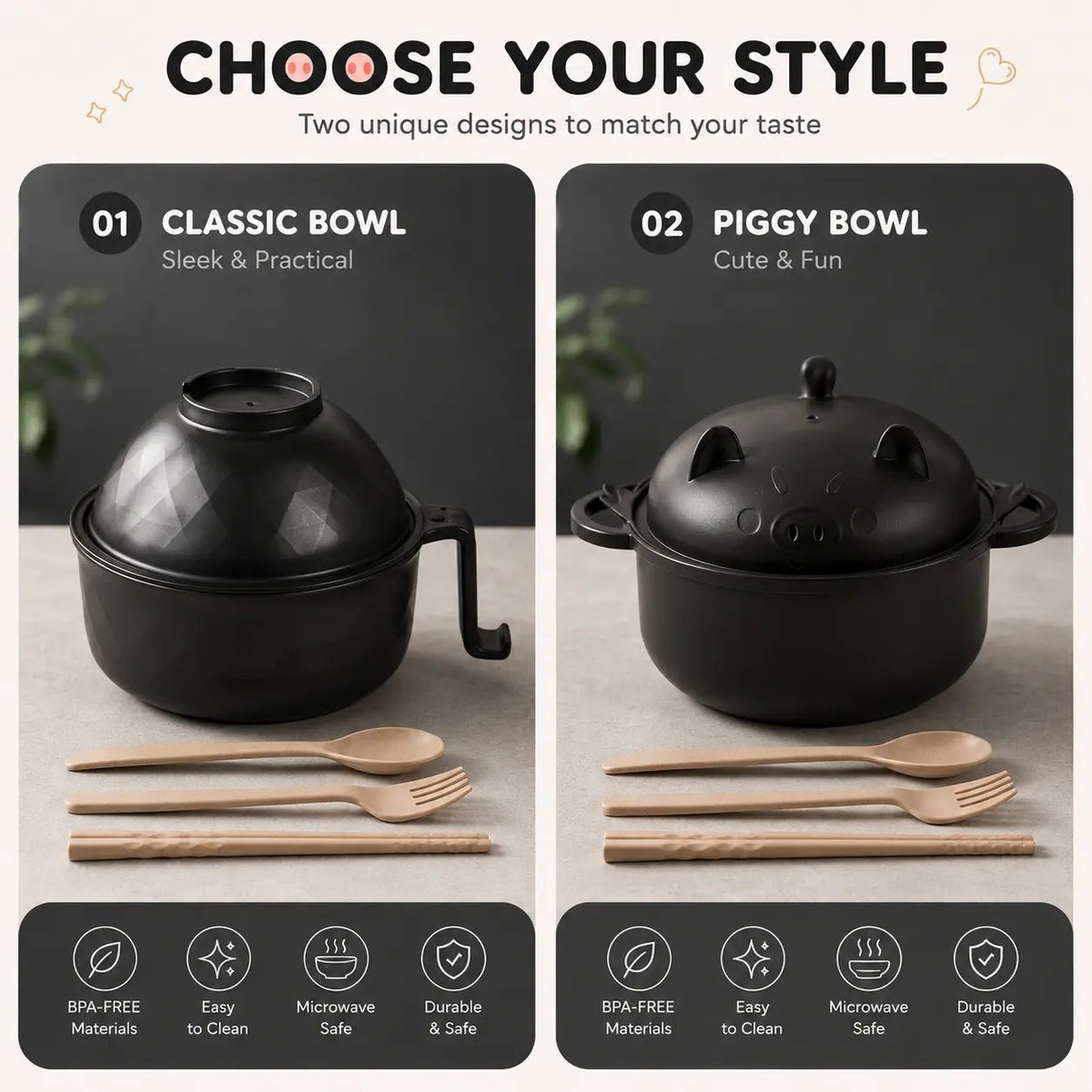 🍜 Ultimate Microwave Ramen Bowl Set