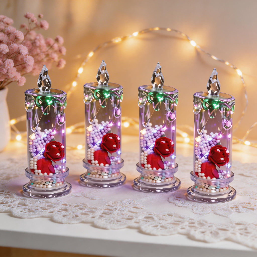 🌹Mother's dat 49%OFF✨ Set of Four Realistic Rose Candle Lights