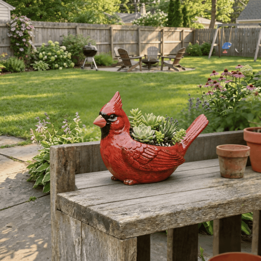 🔥Last Day 48% OFF 🐦Cardinal Bird Succulent Planter