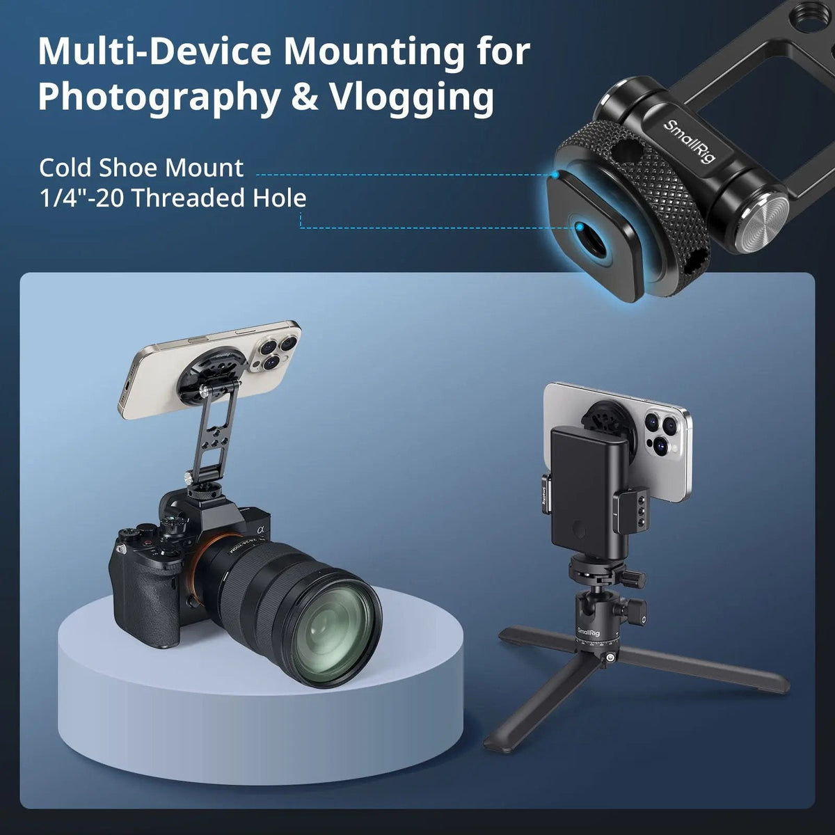 📸 Magnetic Metal Phone Mount with Cold Shoe