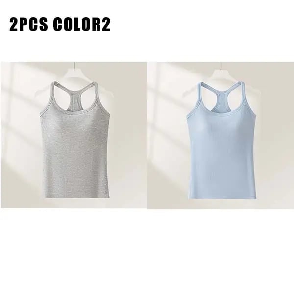 🔥Last Day 45% OFF-🧘‍♀️ Women's Ribbed Built-In Bra Tank Top
