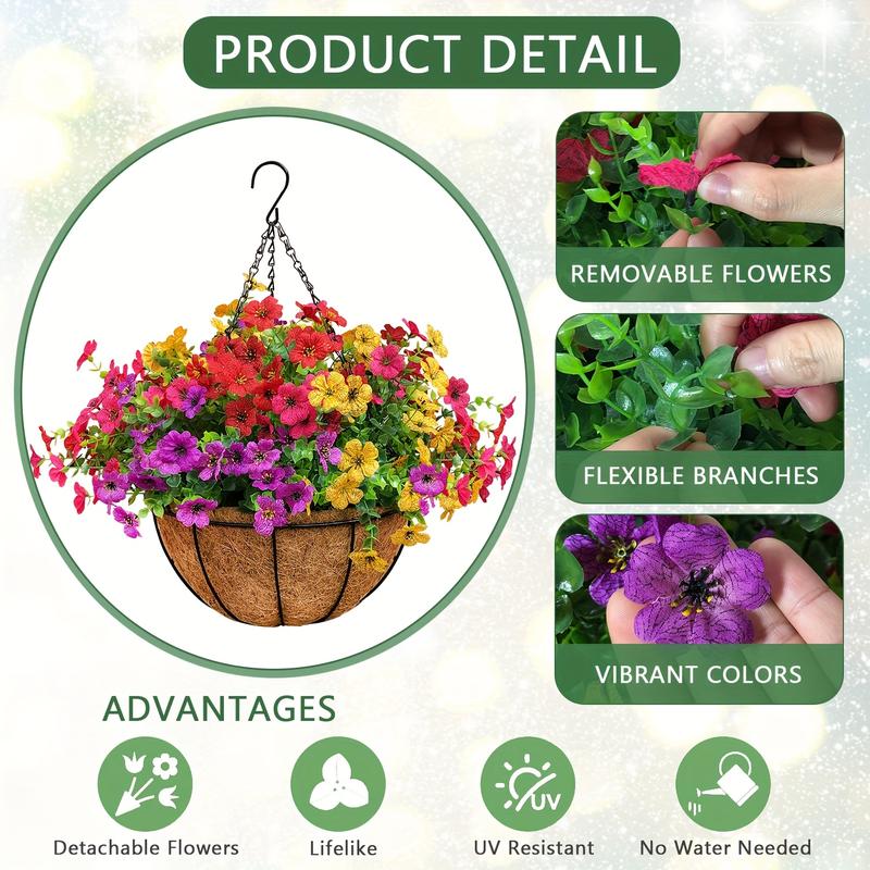 🔥Artificial Hanging Flower Basket🌸No Watering, No Wilting💧Everlasting Beauty for Your Home