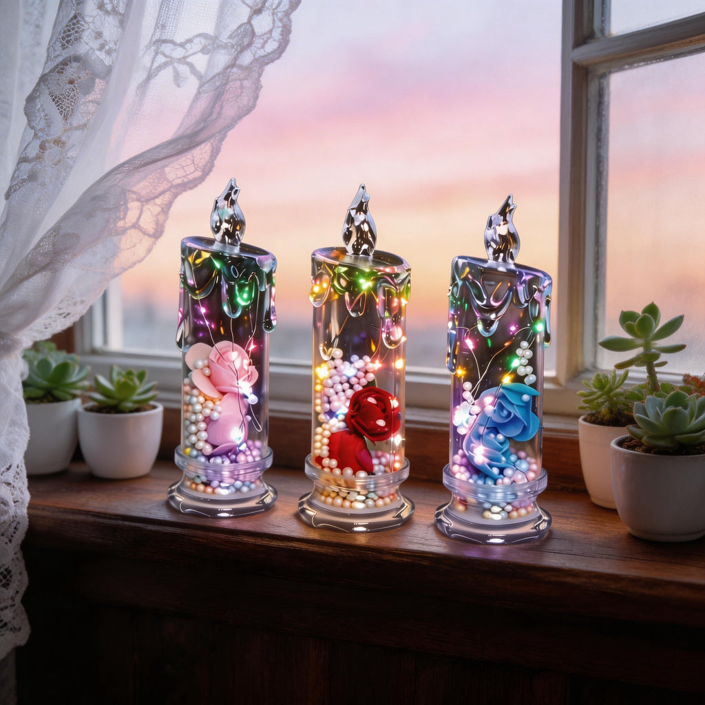 🌹Mother's dat 49%OFF✨ Set of Four Realistic Rose Candle Lights