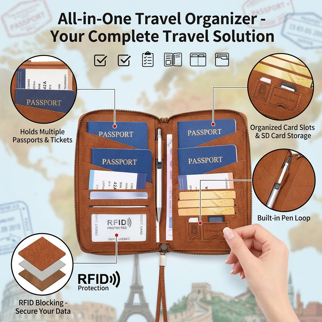 🔥Last Day 49% OFF - ✈️ RFID Blocking Multi-Passport Holder & Travel Organizer
