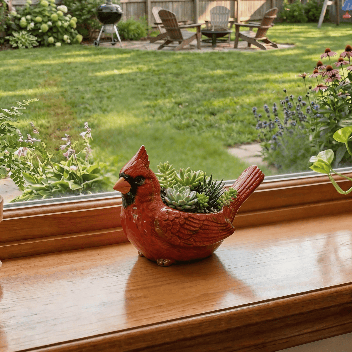 🔥Last Day 48% OFF 🐦Cardinal Bird Succulent Planter