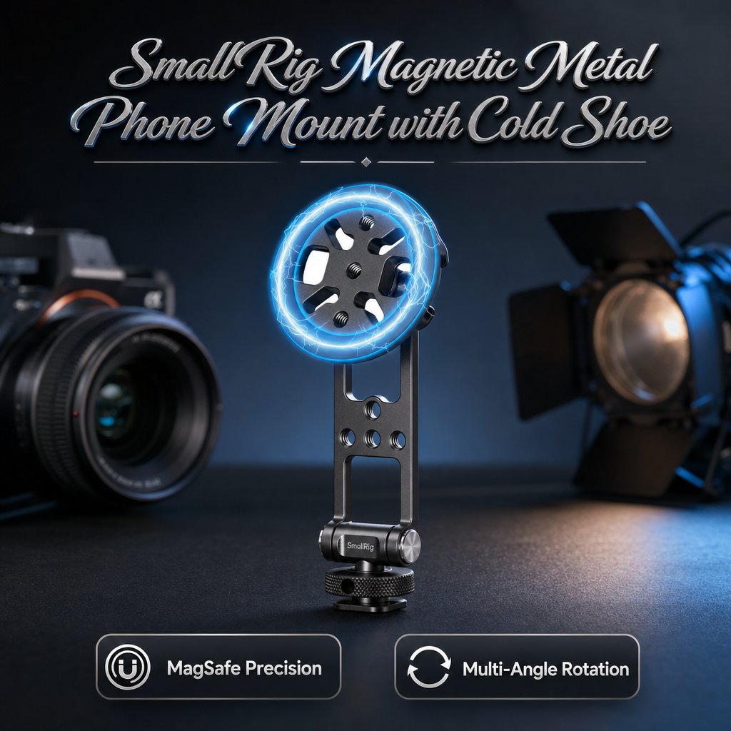 📸 Magnetic Metal Phone Mount with Cold Shoe