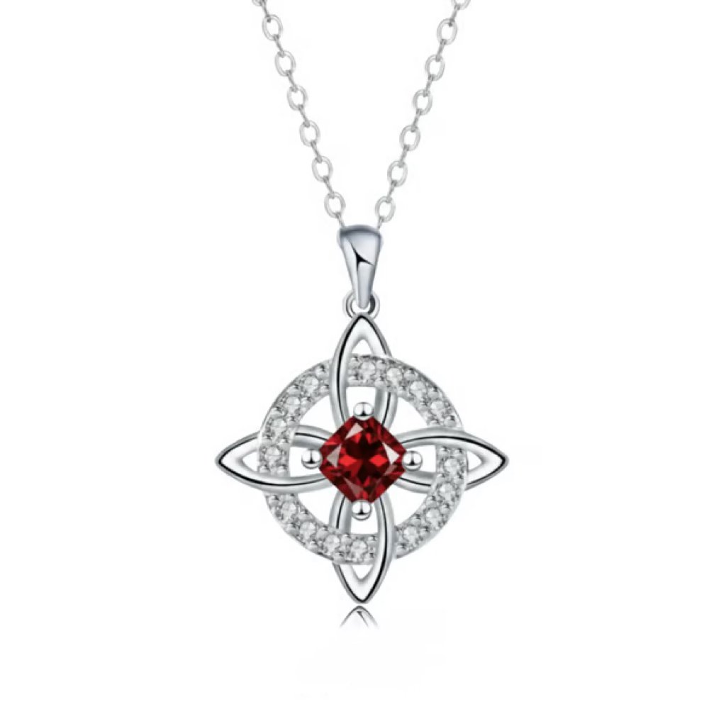 Mystical Birthstone Witches Knot Necklace –🔮💞Protect Your Loved Ones