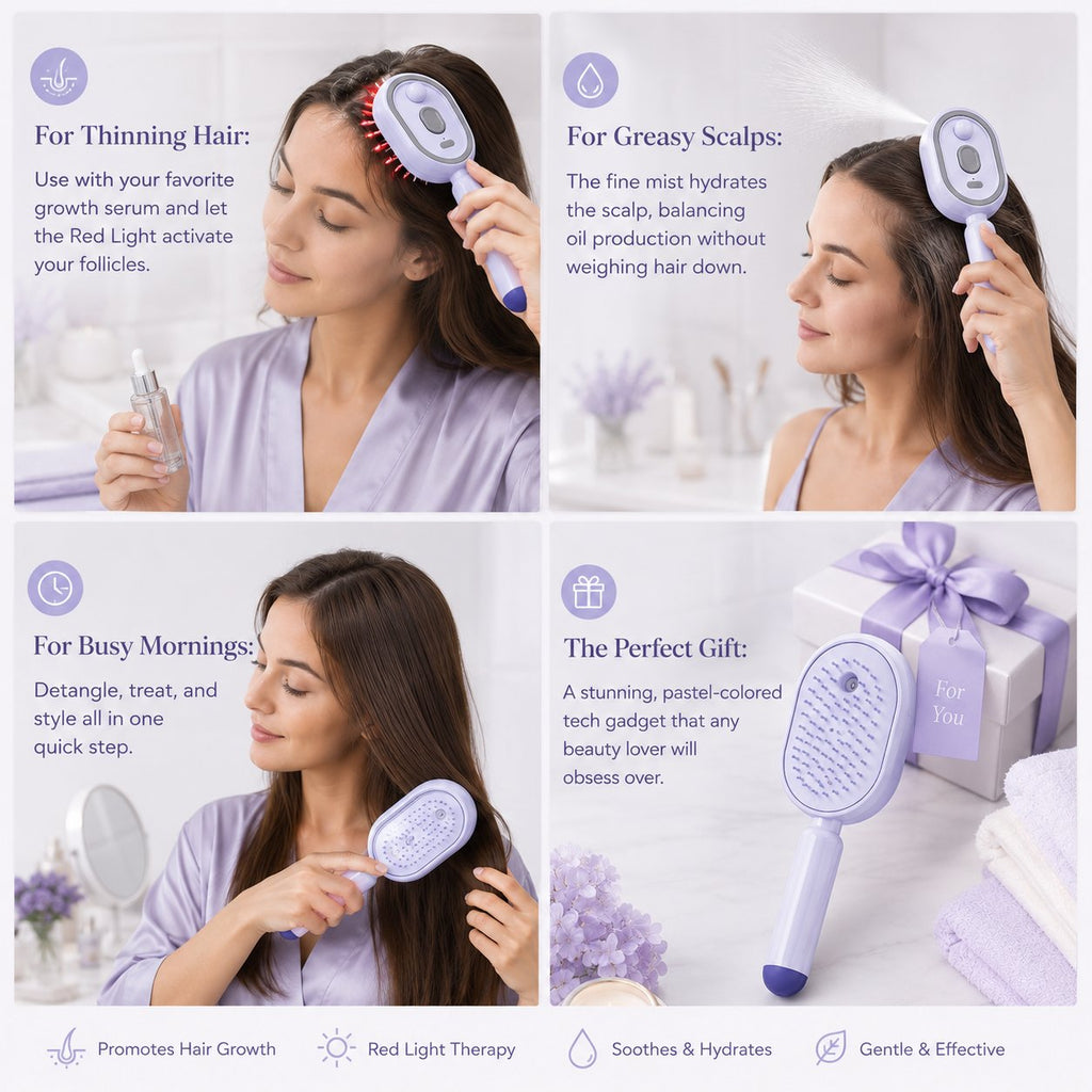 ✨ 3-in-1 Scalp Spa 💆 Red Light & Misting Care