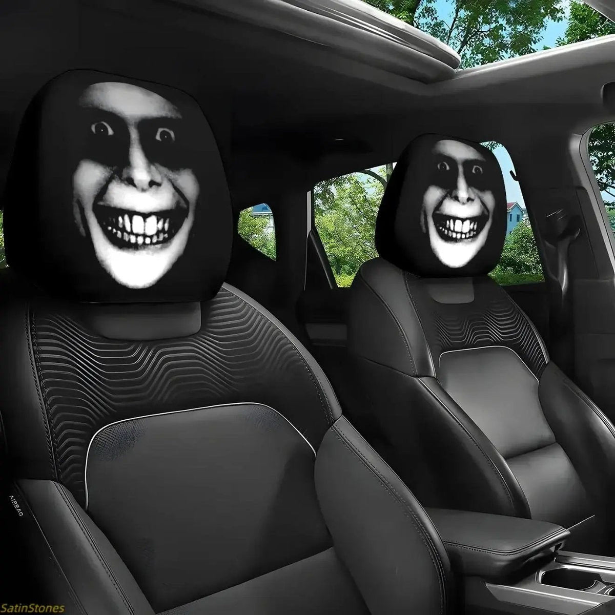 🔥LAST DAY 49% OFF-🤡 Creepy Funny "Uncanny" Car Headrest Covers