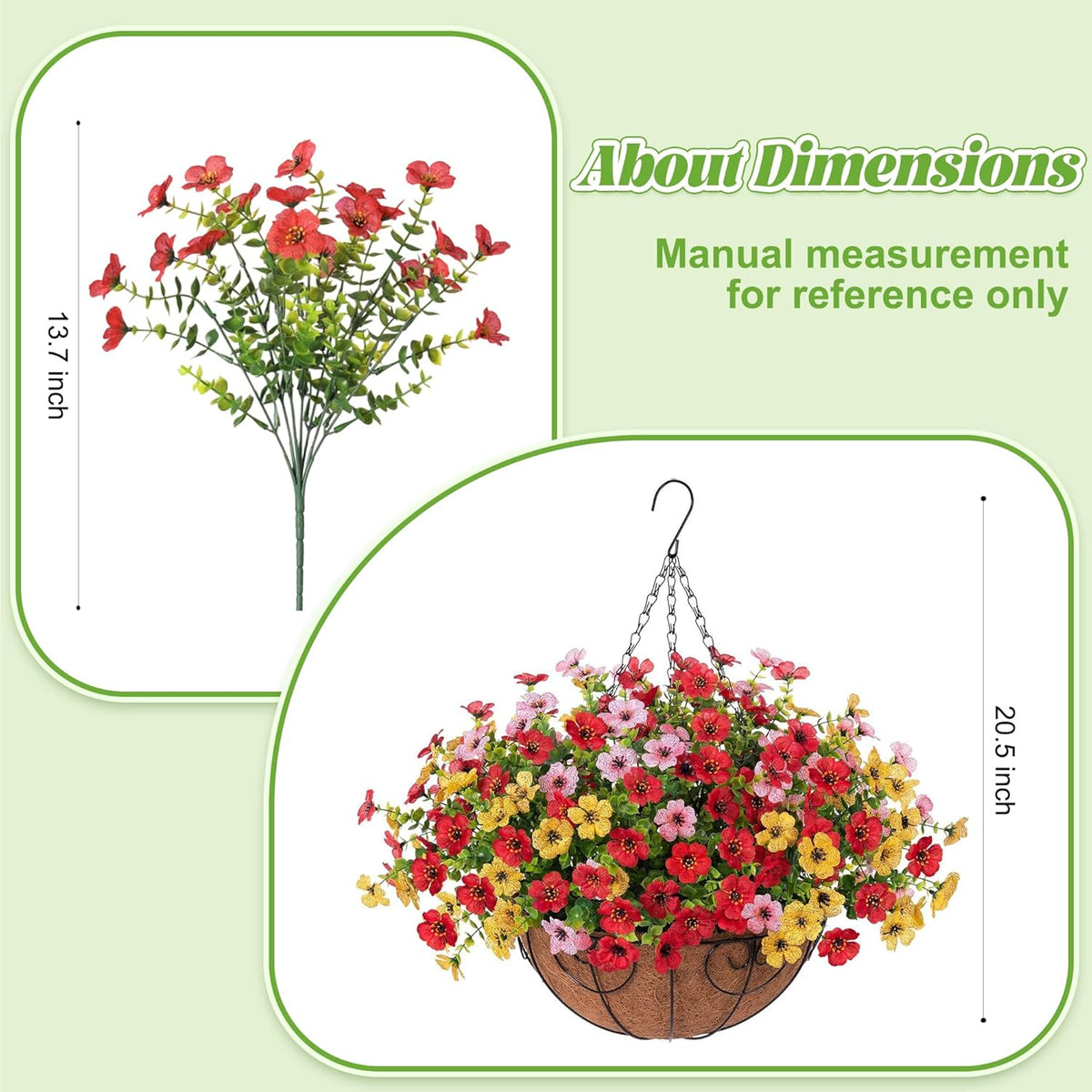 🔥Artificial Hanging Flower Basket🌸No Watering, No Wilting💧Everlasting Beauty for Your Home