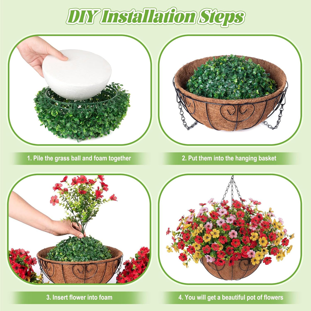 🔥Artificial Hanging Flower Basket🌸No Watering, No Wilting💧Everlasting Beauty for Your Home