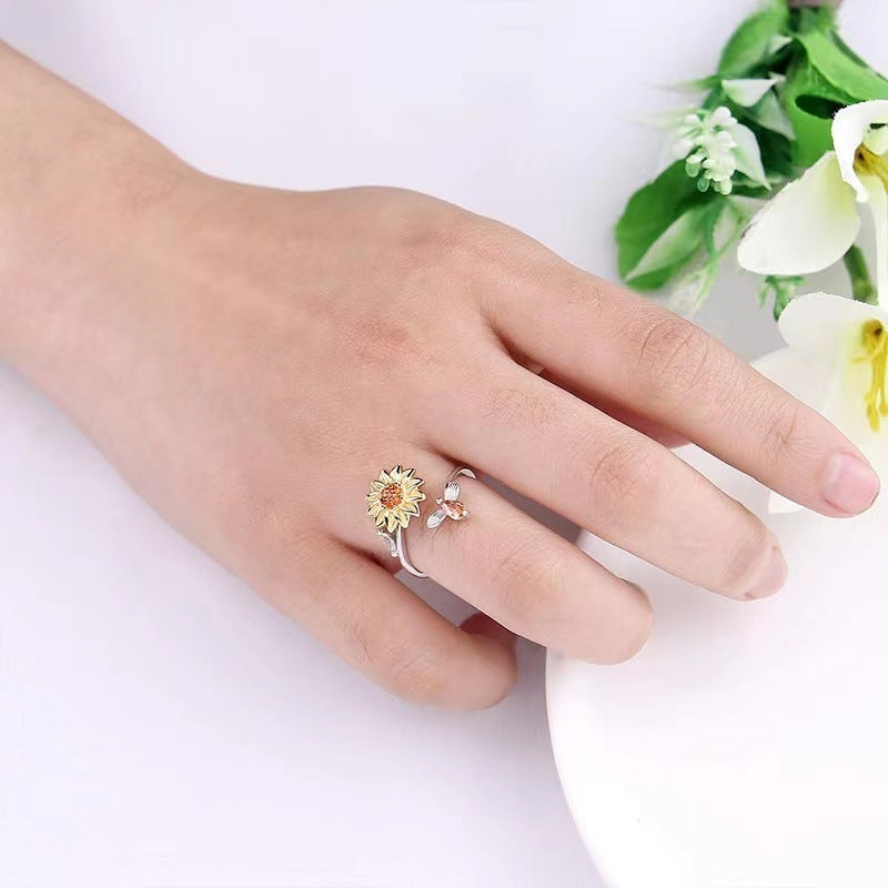 🔥Last Day 49% OFF -🌻 Sunflower Fidget Spinner Ring