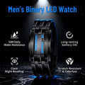 🎁Last Day Promotion 49% OFF🔥Binary LED Digital Watch, Square Face with Zinc Alloy Band, Unisex Casual Timepiece