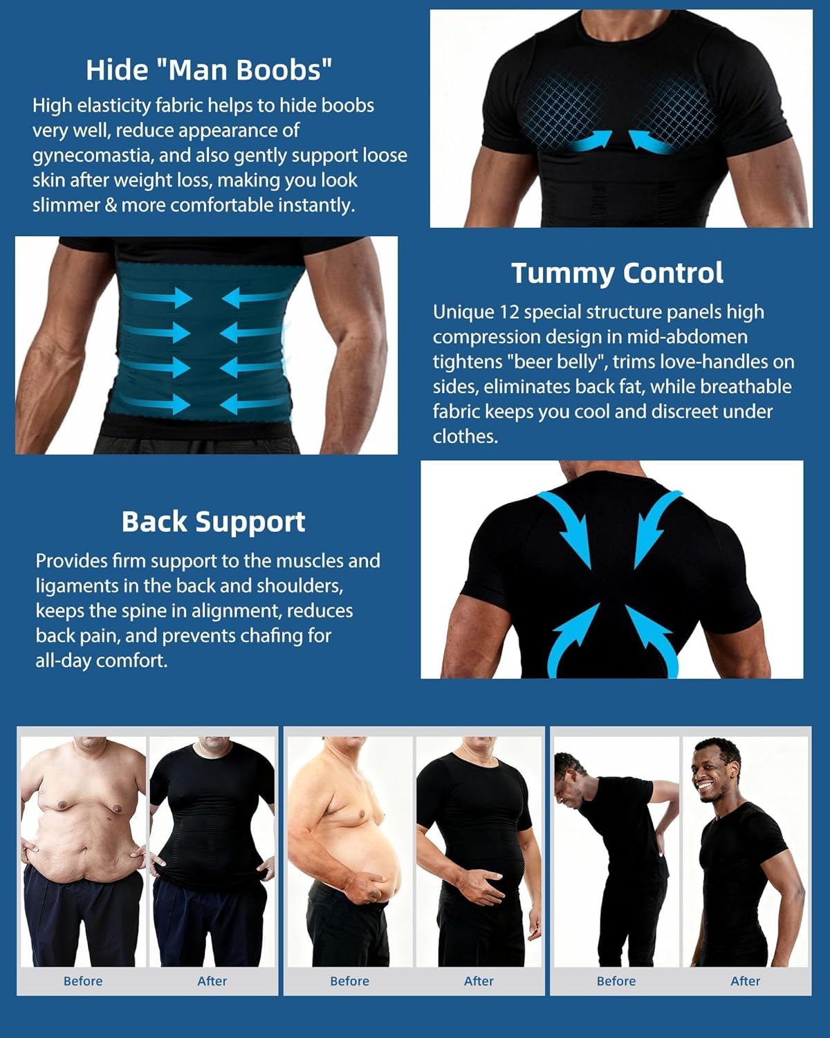 💪✨ Men's Slimming Compression Shirt – Instant Body Shaper