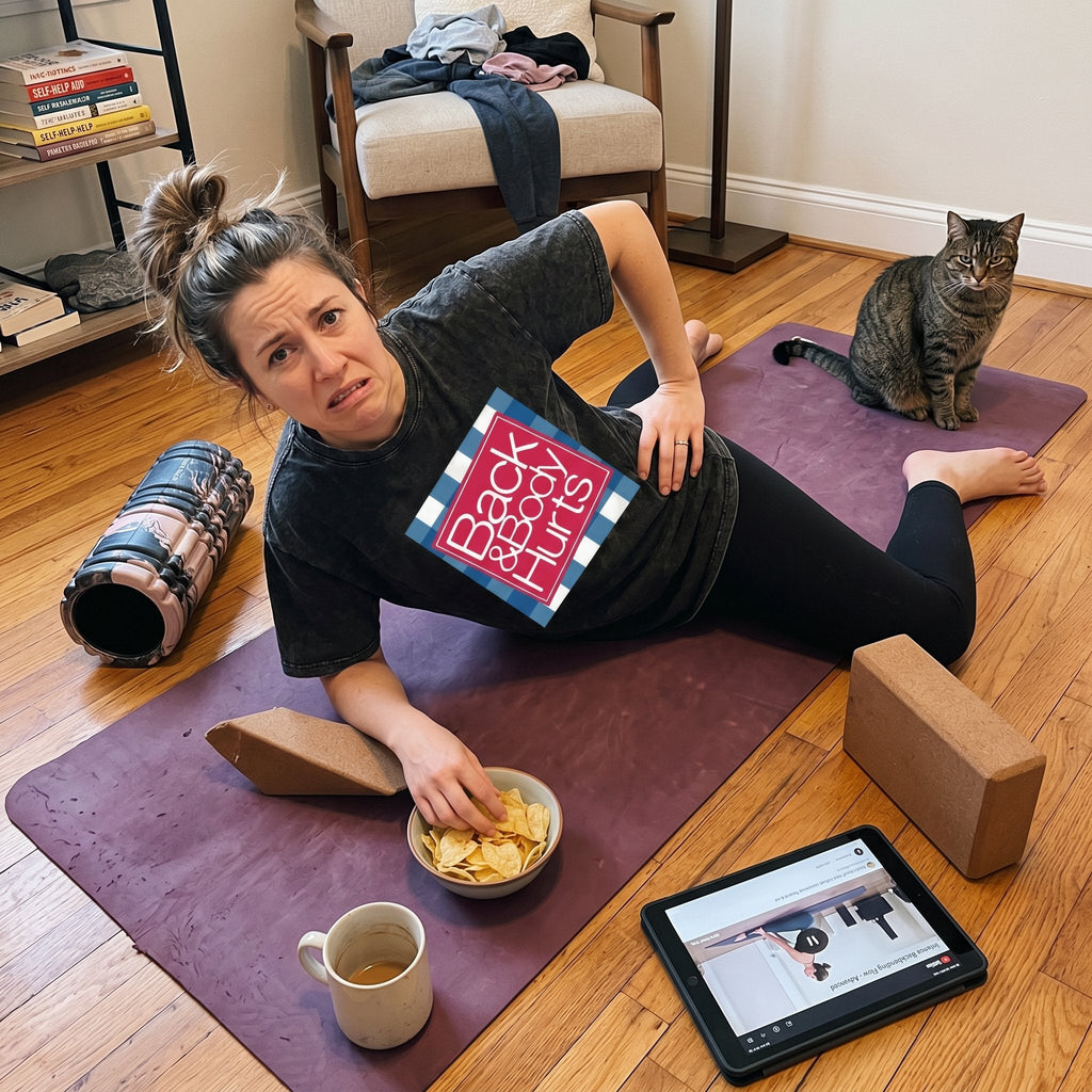 😫 "Back and Body Hurts" Funny Graphic T-Shirt