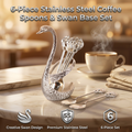 6-Piece Stainless Steel Coffee Spoons & Swan Base Set