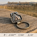 Custom Country Leather Keychain