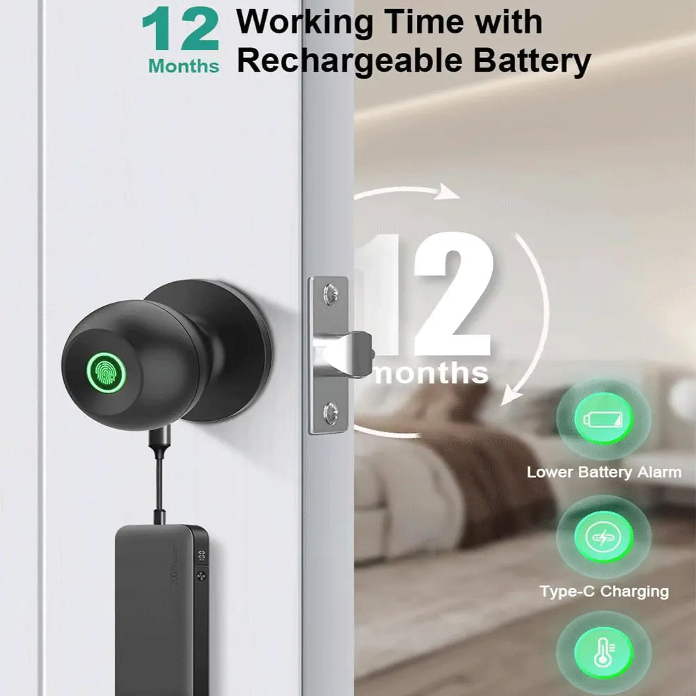 🔐 Fingerprint Smart Door Lock Knob