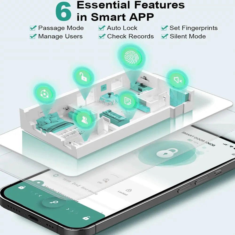 🔐 Fingerprint Smart Door Lock Knob