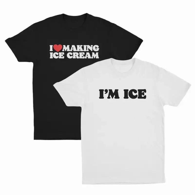 "I Love Making Ice Cream" Couples Cotton Crewneck Set