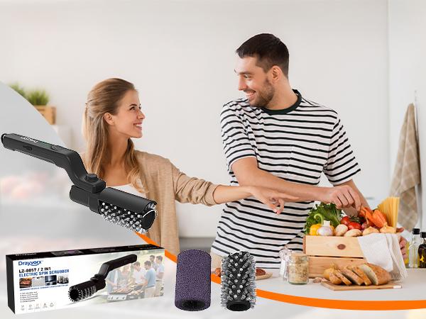 Drayvorx Cordless Electric Grill Brush & BBQ Cleaner Set