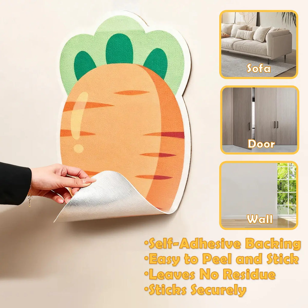 SmartWell Cute Kawaii Cat Scratcher Mat & Wall Protector