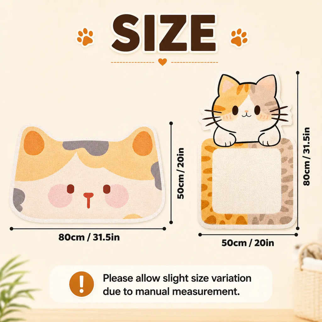 SmartWell Cute Kawaii Cat Scratcher Mat & Wall Protector
