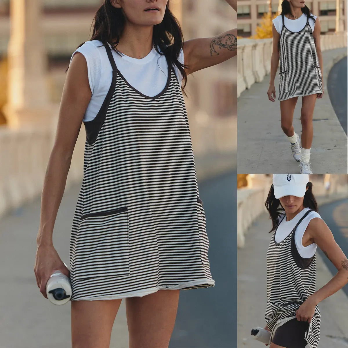 Women's Summer Sleeveless 4th of July Athletic Mini Dress