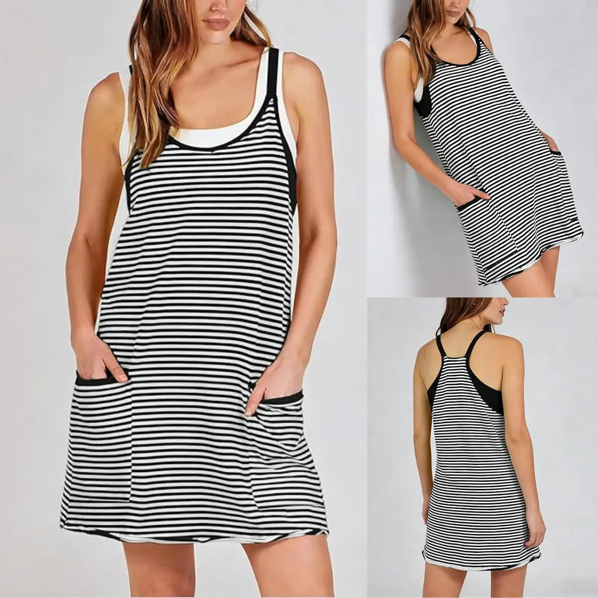 Women's Summer Sleeveless 4th of July Athletic Mini Dress