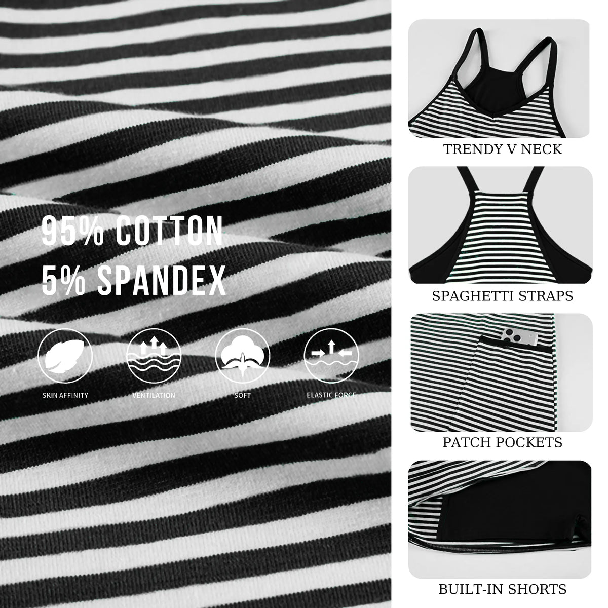 Women's Summer Sleeveless 4th of July Athletic Mini Dress