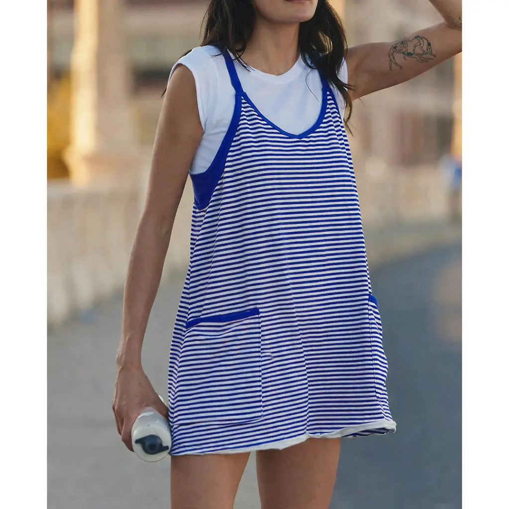 Women's Summer Sleeveless 4th of July Athletic Mini Dress