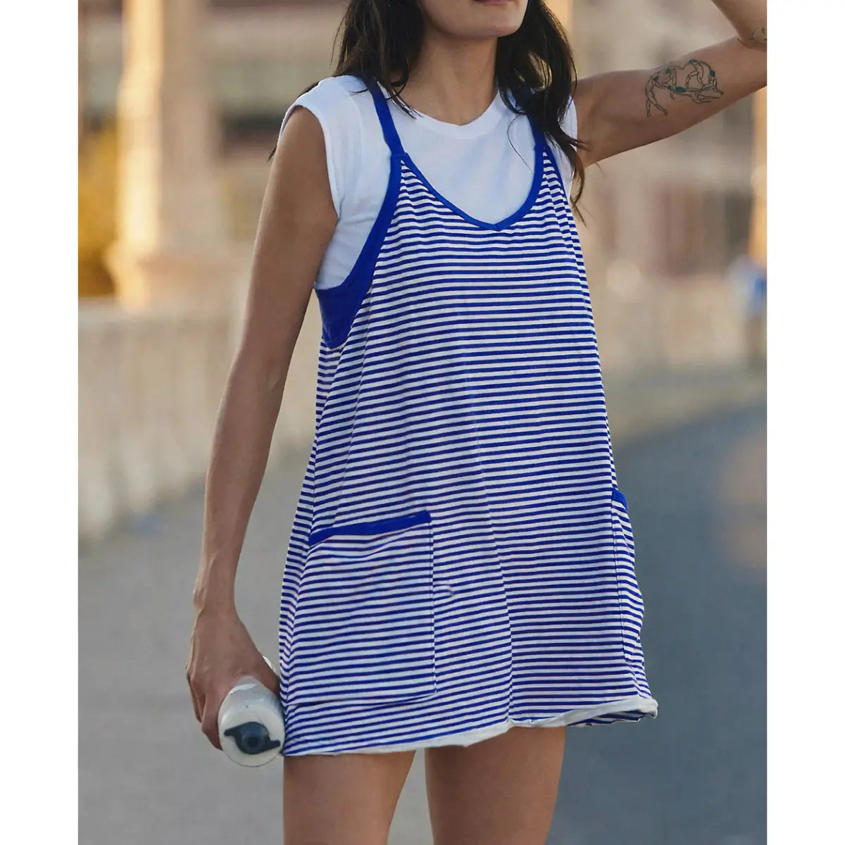Women's Summer Sleeveless 4th of July Athletic Mini Dress