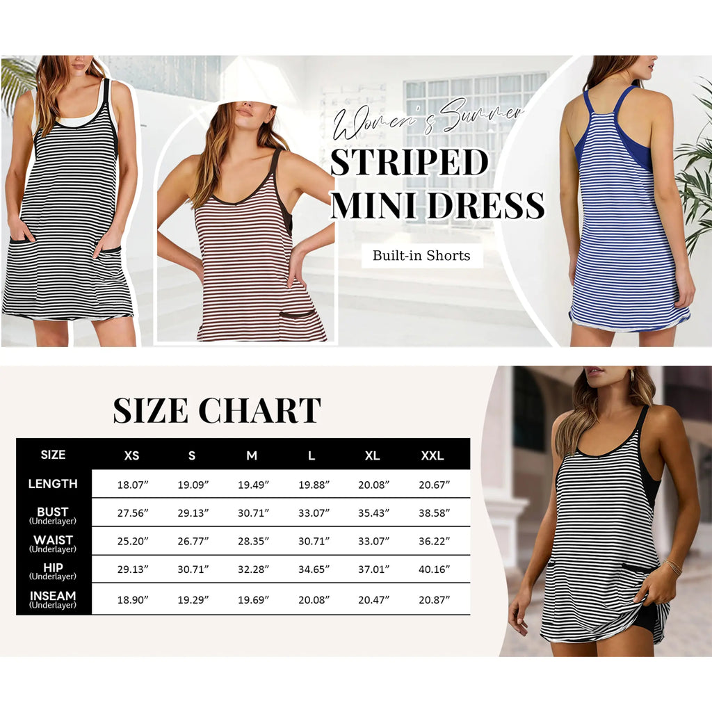 Women's Summer Sleeveless 4th of July Athletic Mini Dress