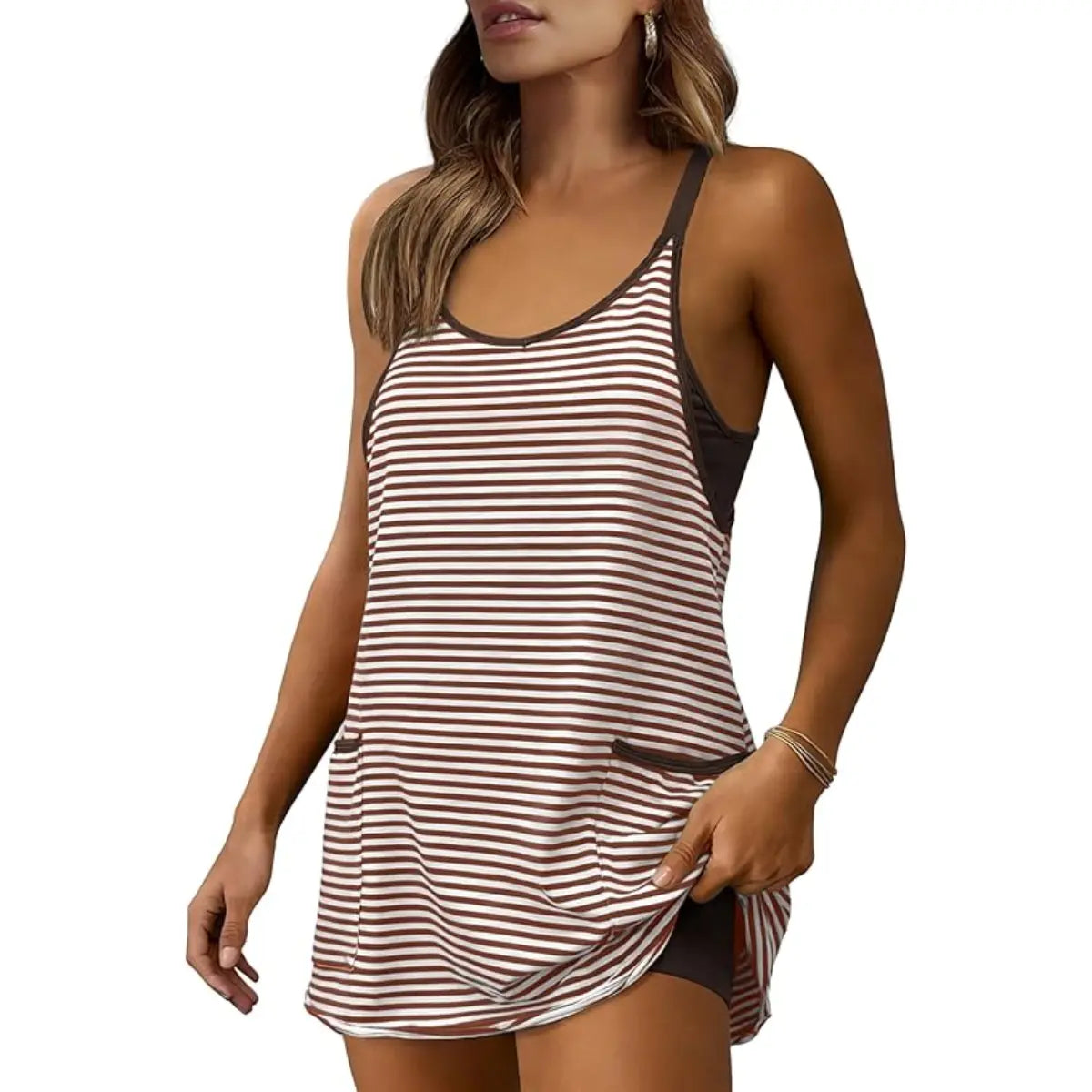 Women's Summer Sleeveless 4th of July Athletic Mini Dress