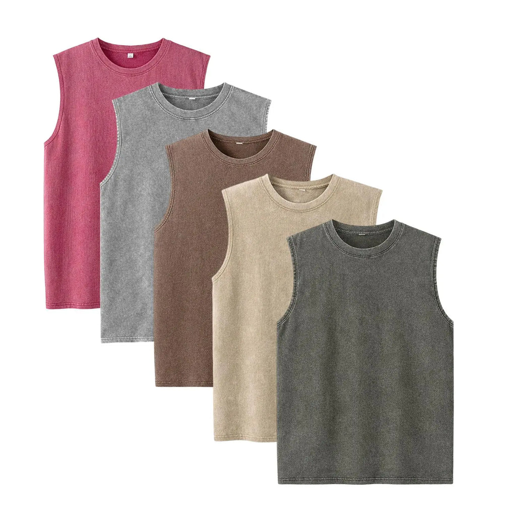 Men’s 5-Pack Vintage Washed Sleeveless Tank Tops