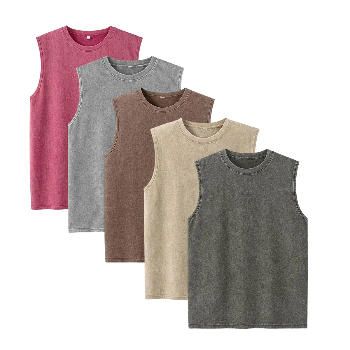 Men’s 5-Pack Vintage Washed Sleeveless Tank Tops