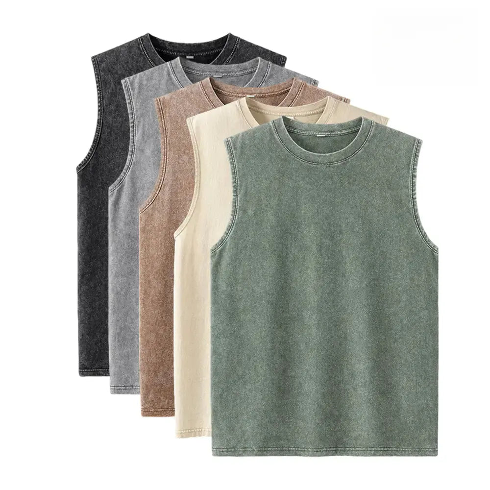 Men’s 5-Pack Vintage Washed Sleeveless Tank Tops