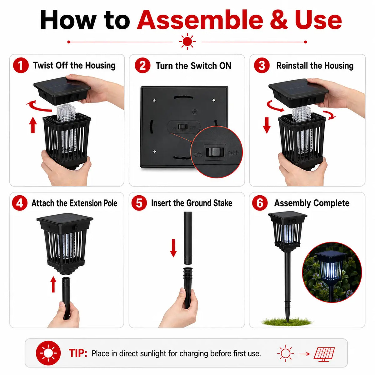 Solar Mosquito Zapper Light & Garden Stake Lamp