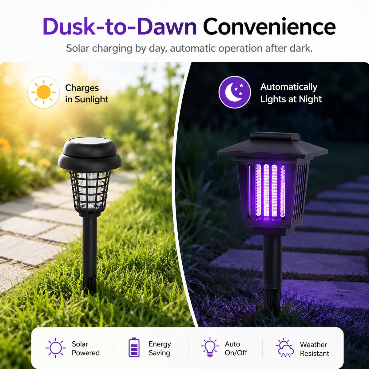 Solar Mosquito Zapper Light & Garden Stake Lamp