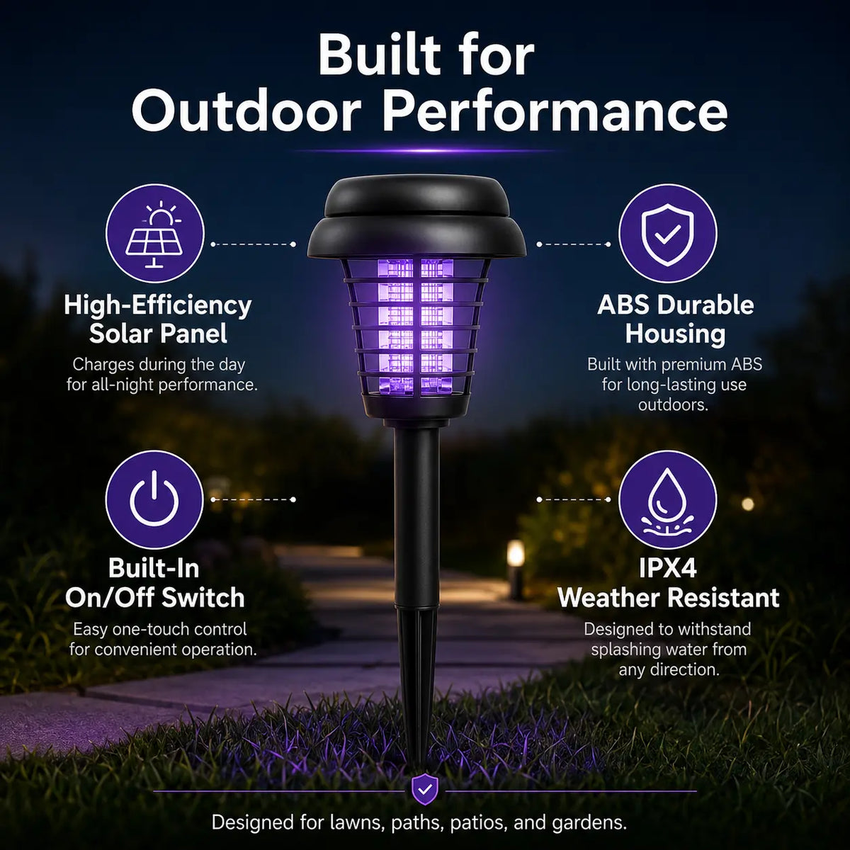 Solar Mosquito Zapper Light & Garden Stake Lamp