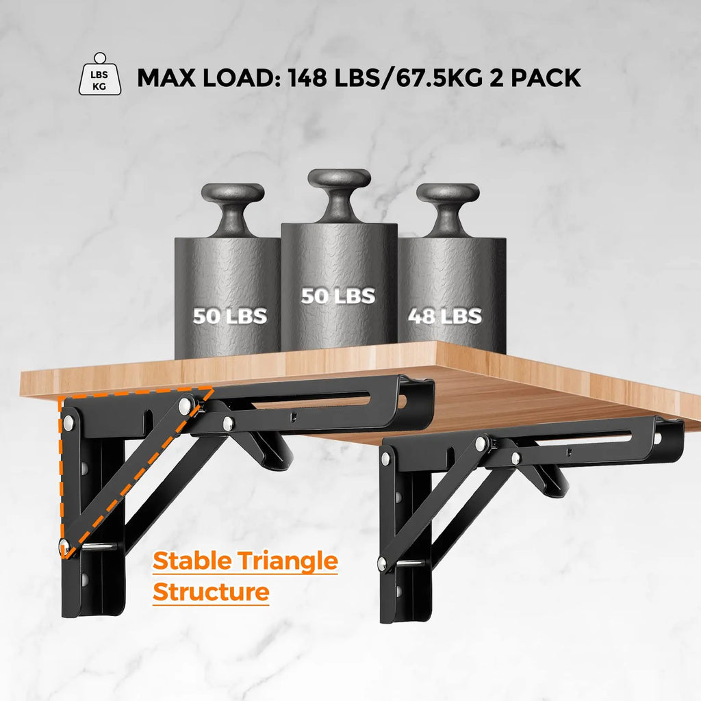 Heavy Duty Collapsible Folding Shelf Brackets