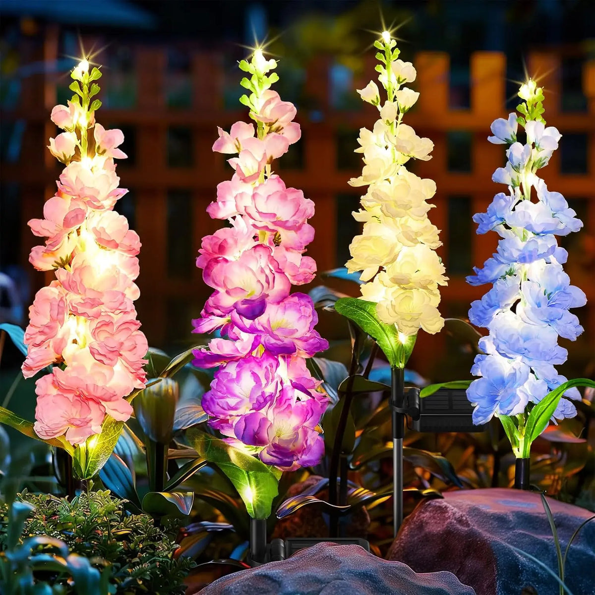 Upgraded Delphinium Solar Outdoor Garden Lights