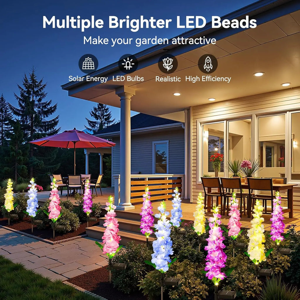 Upgraded Delphinium Solar Outdoor Garden Lights