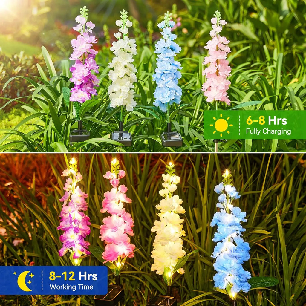 Upgraded Delphinium Solar Outdoor Garden Lights