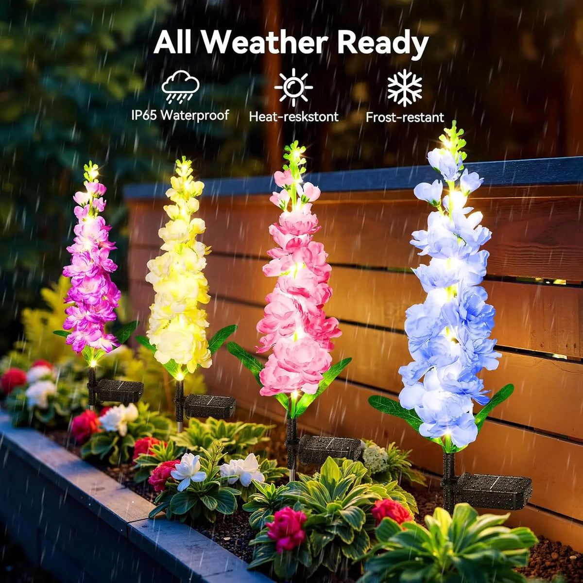 Upgraded Delphinium Solar Outdoor Garden Lights