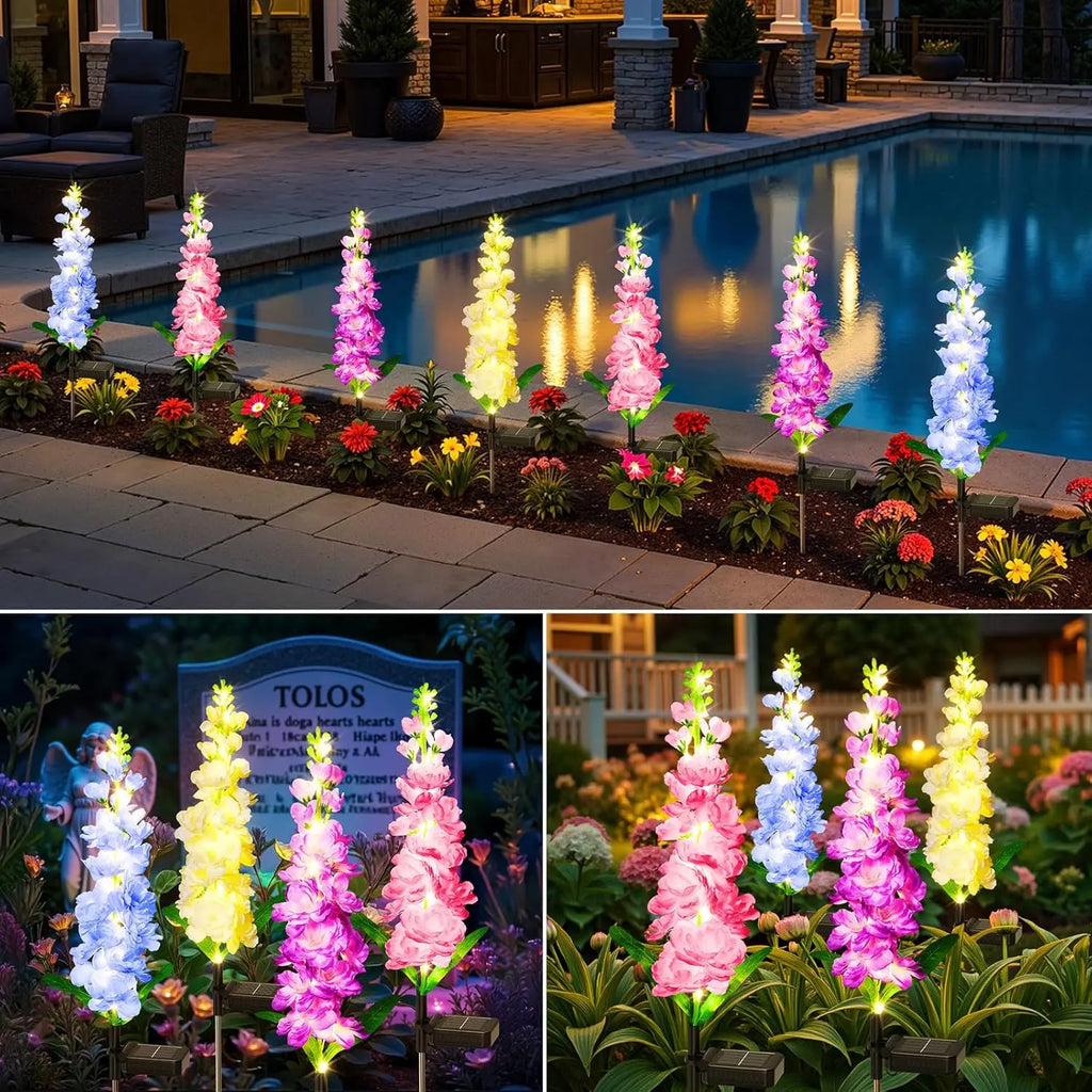 Upgraded Delphinium Solar Outdoor Garden Lights