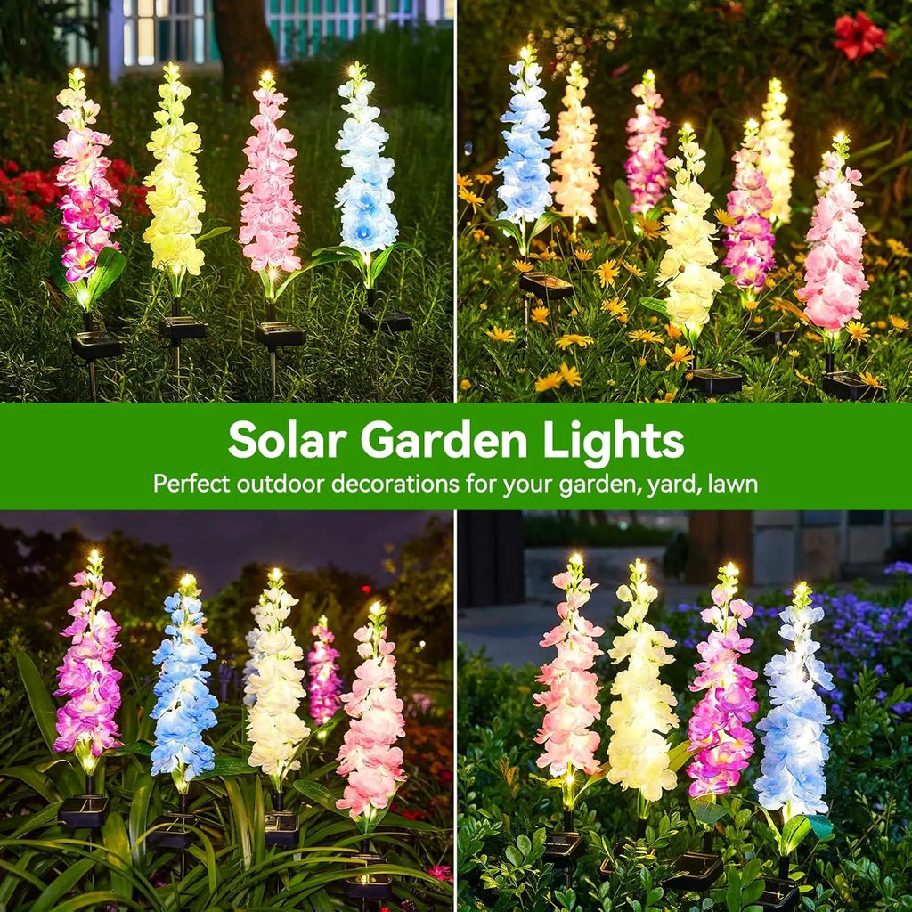 Upgraded Delphinium Solar Outdoor Garden Lights